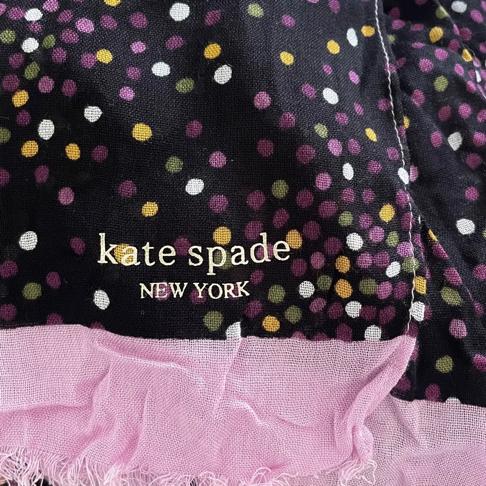 Kate Spade shawl scarf 25X75” light summer evening beach cruise pink black